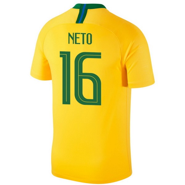 Camiseta Brasil 1ª Neto 2018 Amarillo
